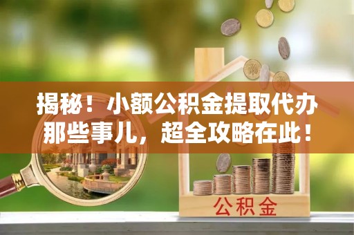 郁南揭秘！小额公积金提取代办那些事儿，超全攻略在此！